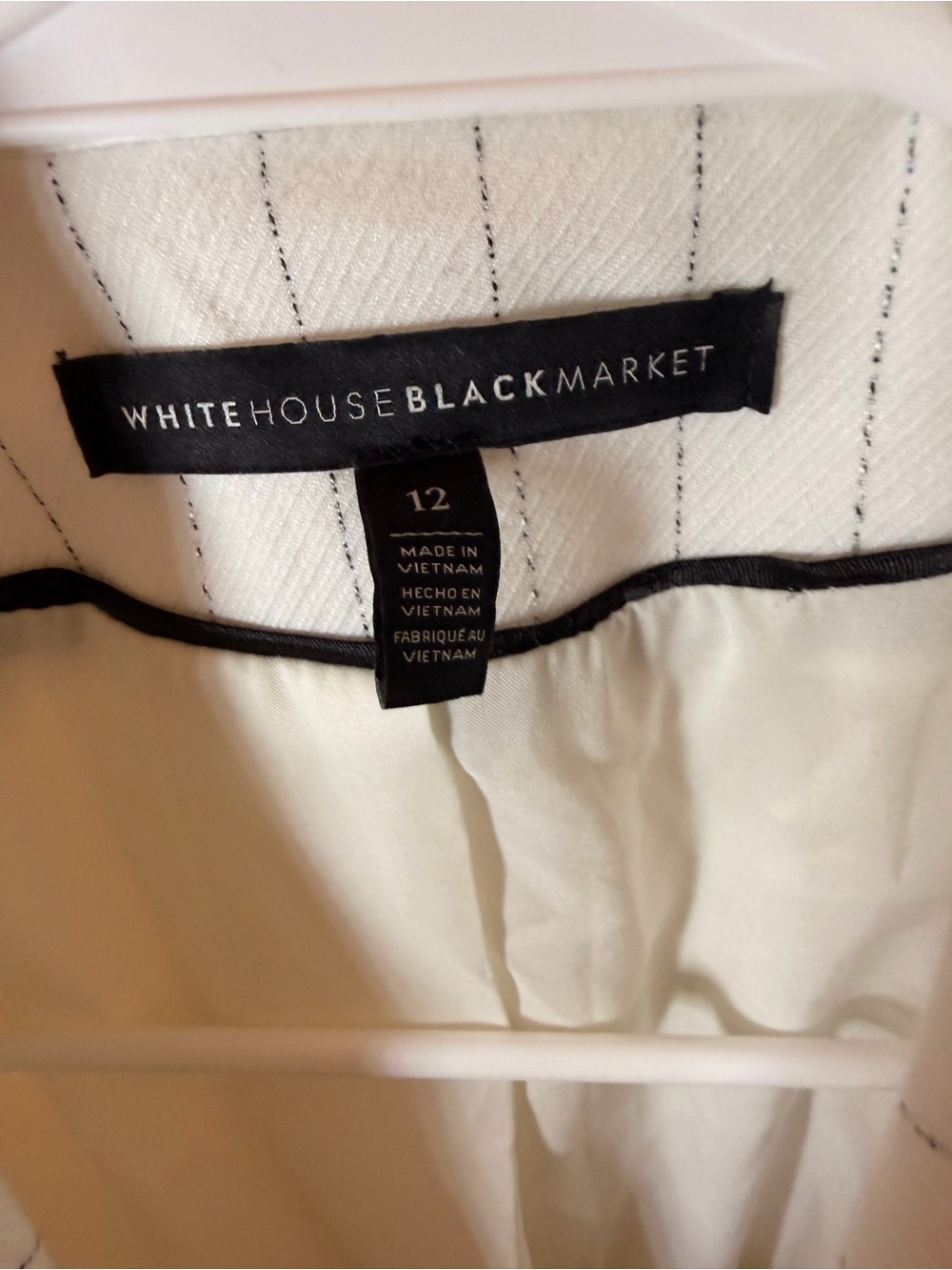 White House Black Market White Pinstripe Blazer - Picture 4 of 4